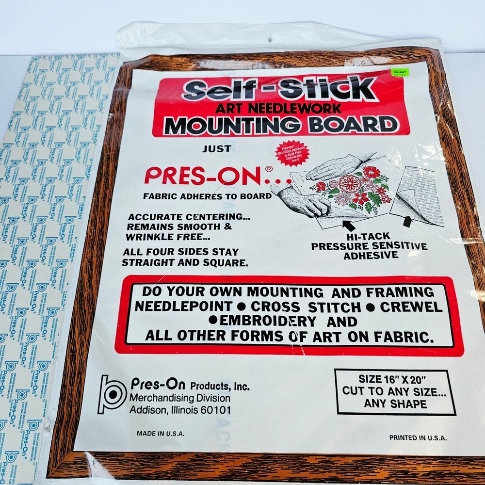 Pres-On Self-Stick Art Needlework Mounting Board 16x20 Embroidery Framing Board